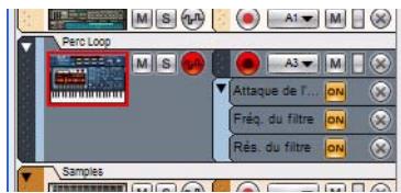 PROPELLERHEAD REASON 5 - Sélectionnéz une piste par un clic dans la liste des pistes - 1
