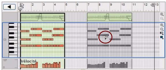 PROPELLERHEAD REASON 5 - À propos du dessin de notes en dehors d'un clip ouvert - 4