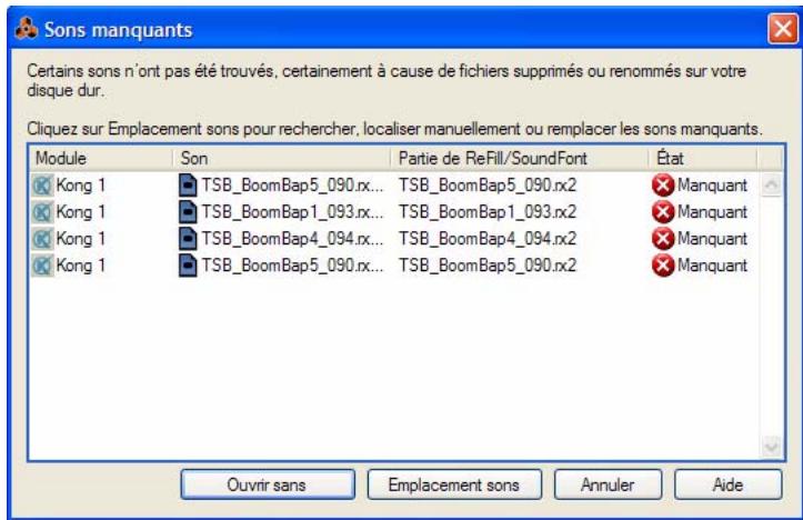 PROPELLERHEAD REASON 5 - Gestion dessons manquants - 1