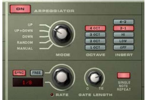 PROPELLERHEAD REASON 5 - Paramètres de l'arpégiateur - 1