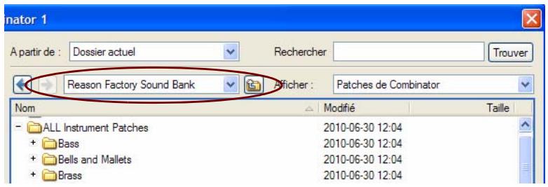 PROPELLERHEAD REASON 5 - Listedéroulante du menu racine - 1
