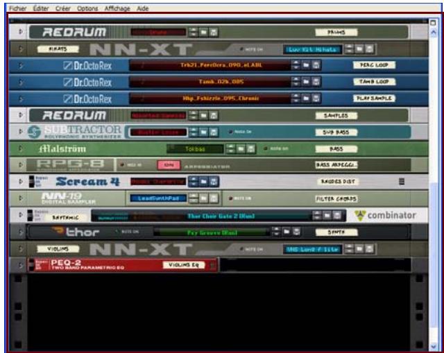 PROPELLERHEAD REASON 5 - Aperçu de la fenêtre du morceau - 1