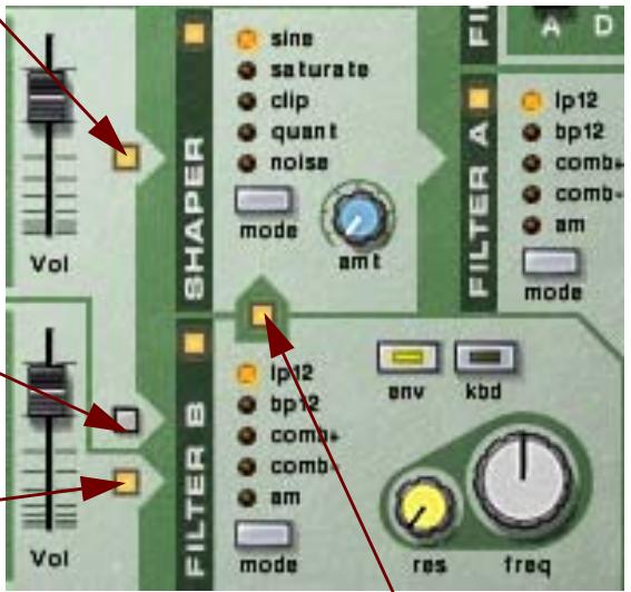 PROPELLERHEAD REASON 5 - Cliquez sur un bouton pour qu'il s'allume afin de router le signal en conséquence. - 1