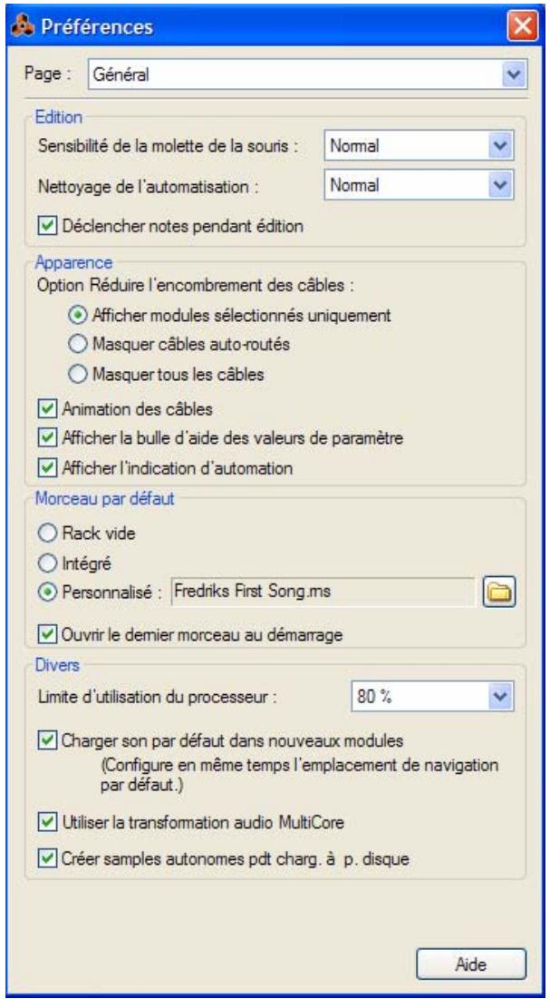 PROPELLERHEAD REASON 5 - Preférences - Général - 1