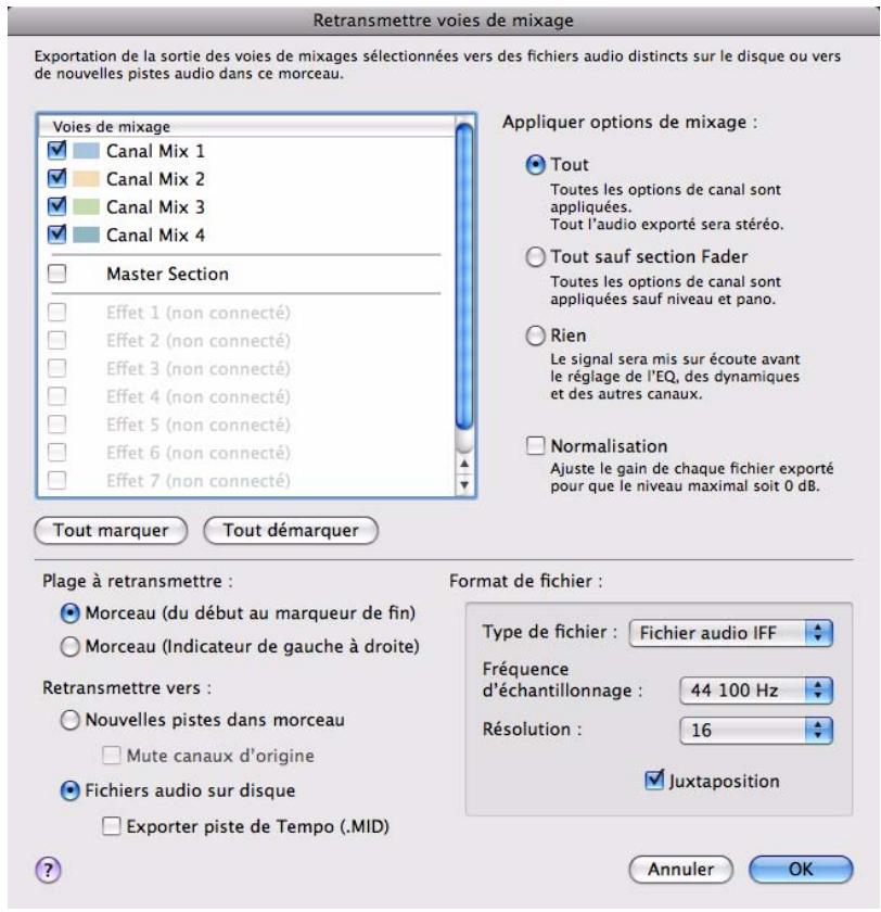PROPELLERHEAD RECORD - Sélectionnez « Retransmettre les voies de mixage... » dans le menu Fichier. - 1