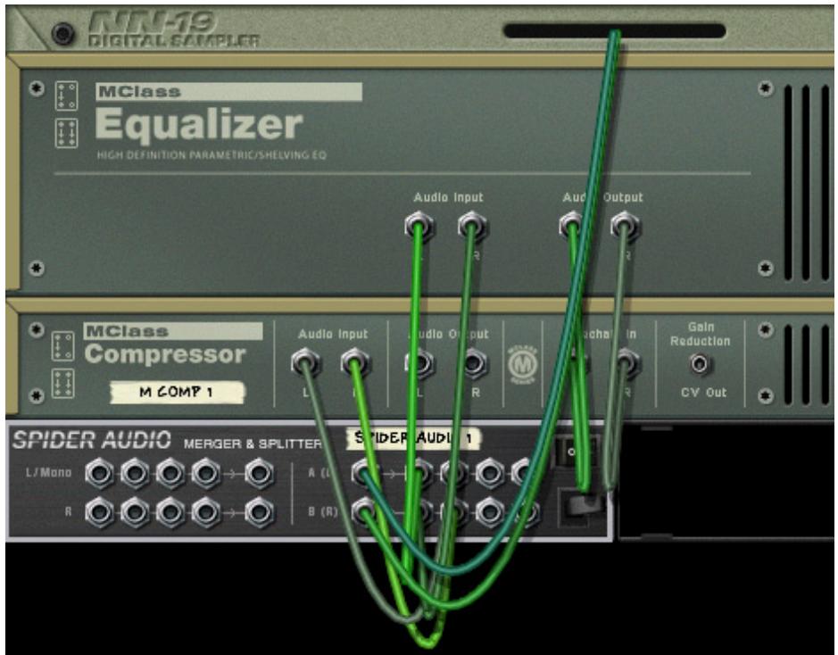 PROPELLERHEAD RECORD - Exemple 2 - utiliser les entrées du Sidechain pour créé une compression fréquentière - 1