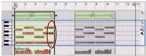 PROPELLERHEAD RECORD - À propos du déplacement de notes en dehors ou entre des clips - 4