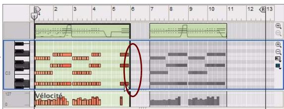 PROPELLERHEAD RECORD - À propos du déplacement de notes en dehors ou entre des clips - 3