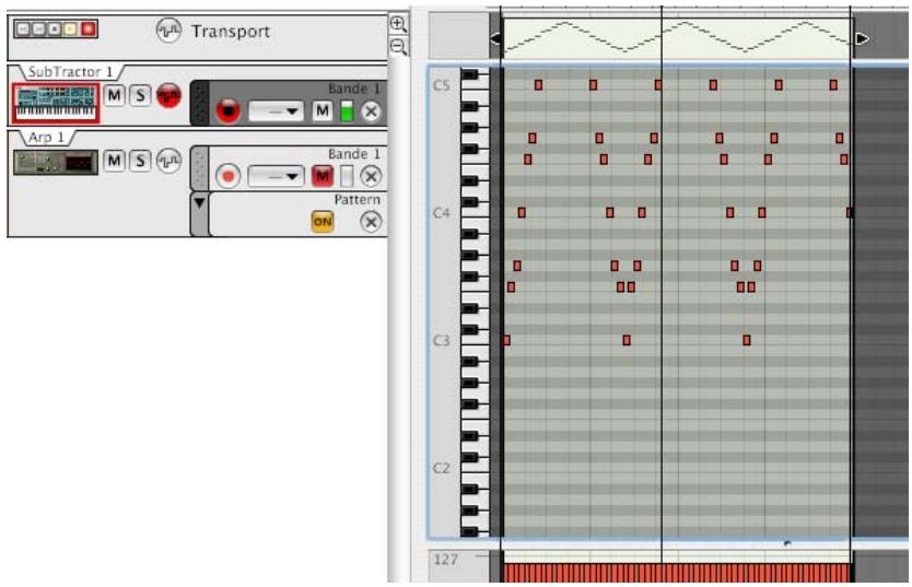 PROPELLERHEAD RECORD - Notes en arpège sur la piste - 1