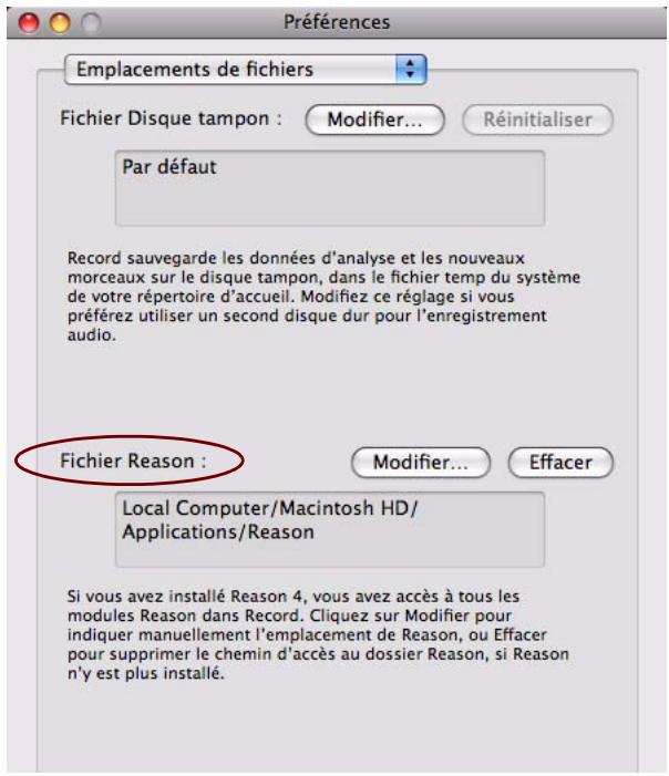 PROPELLERHEAD RECORD - Si Record ne parvient pas à localiser votre installation Reason - 1