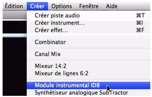 PROPELLERHEAD RECORD - Dans le menu « Créer», Sélectionnez le type d'instrument voulu. - 1