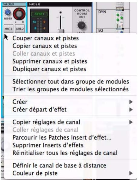 PROPELLERHEAD RECORD - Menu contextuel de bande de canal - 1