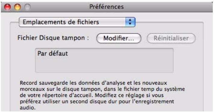 PROPELLERHEAD RECORD - Modification de l'emplacement du dossier du disque tampon - 1