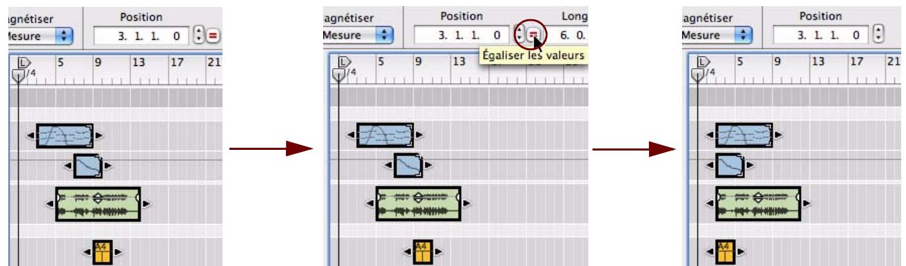 PROPELLERHEAD RECORD - Égalisation des positions de clips - 1
