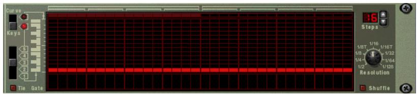 PROPELLERHEAD RECORD - Assurez-vous que le bouton à gauche de la fenêtre de pattern est sur la position "Keys". - 1