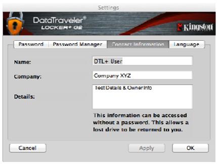 KINGSTON DATATRAVELER LOCKER G2/DTLPG2 - DTL+ G2 Settings - 3
