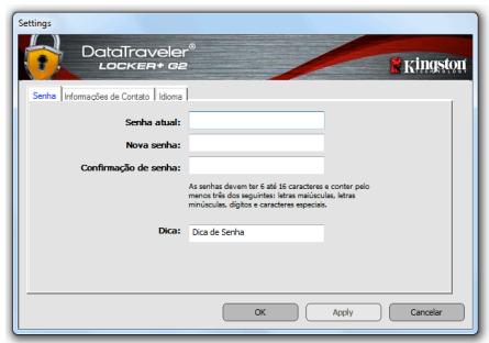 KINGSTON DATATRAVELER LOCKER G2/DTLPG2 - Configurações do DTL+ G2 - 1