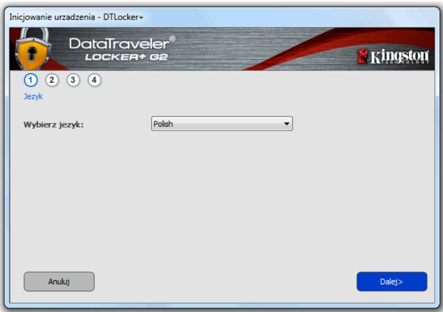 KINGSTON DATATRAVELER LOCKER G2/DTLPG2 - Inicjowanie urzadzenia (środowisko Windows) - 1