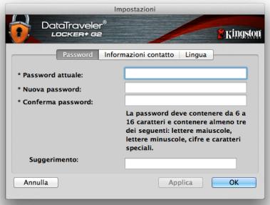 KINGSTON DATATRAVELER LOCKER G2/DTLPG2 - Sezione impostazioni del drive DTL+ G2 - 2