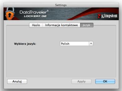 KINGSTON DATATRAVELER LOCKER G2/DTLPG2 - Polecenie DTL+ G2 Settings (Ustawenia pamięci DTL+ G2) - 4