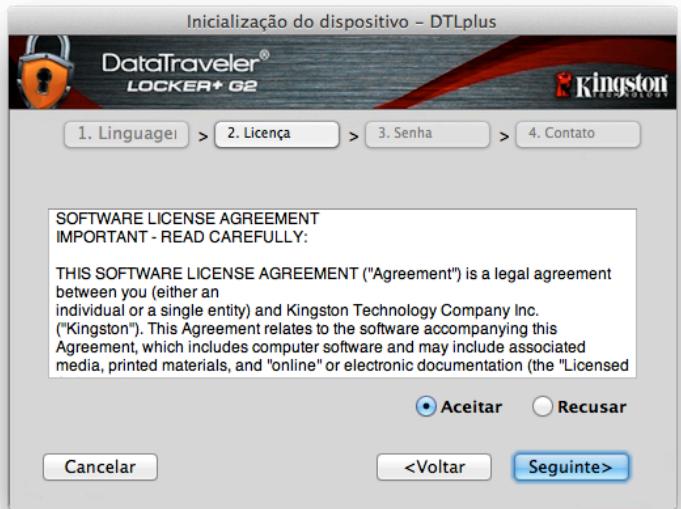 KINGSTON DATATRAVELER LOCKER G2/DTLPG2 - Inicialização do disposítivo (Ambiente Mac) - 2