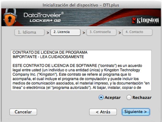 KINGSTON DATATRAVELER LOCKER G2/DTLPG2 - Inicialización del dispositivo (entorno de MAC) - 2