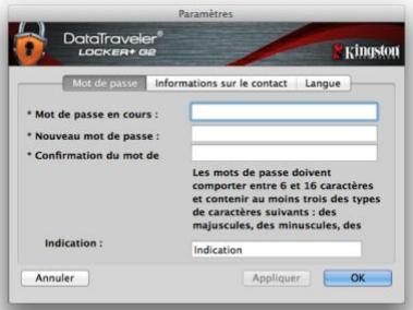 KINGSTON DATATRAVELER LOCKER G2/DTLPG2 - Paramètres de la DTL+ G2 - 1