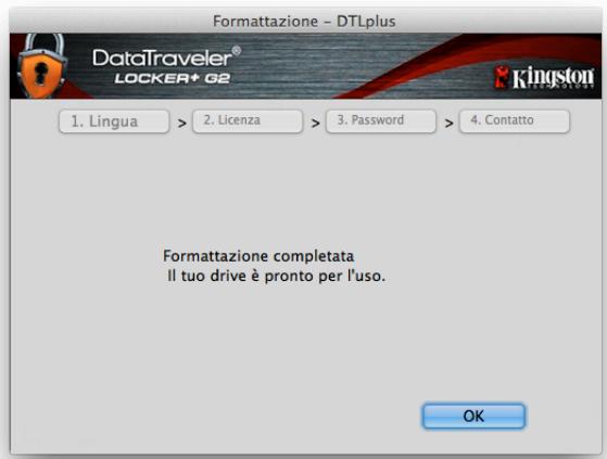 KINGSTON DATATRAVELER LOCKER G2/DTLPG2 - Inizializzazione del dispositivo (Ambienti Mac) - 6