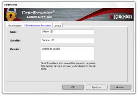 KINGSTON DATATRAVELER LOCKER G2/DTLPG2 - Paramètres de la DTL+ G2 - 2