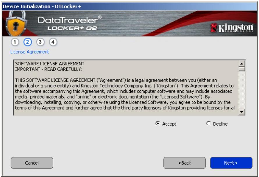 KINGSTON DATATRAVELER LOCKER G2/DTLPG2 - Device Initialization (Windows Environment) - 2