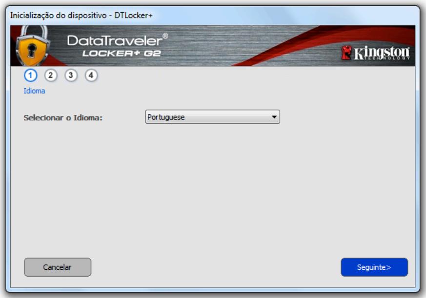 KINGSTON DATATRAVELER LOCKER G2/DTLPG2 - Inicialização do disposítivo (Ambiente Windows) - 1