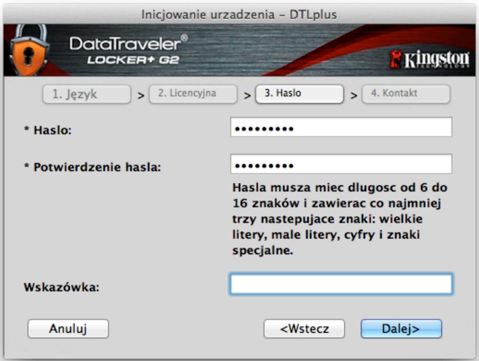 KINGSTON DATATRAVELER LOCKER G2/DTLPG2 - Inicjowanie urzadzenia (środowisko Mac) - 3