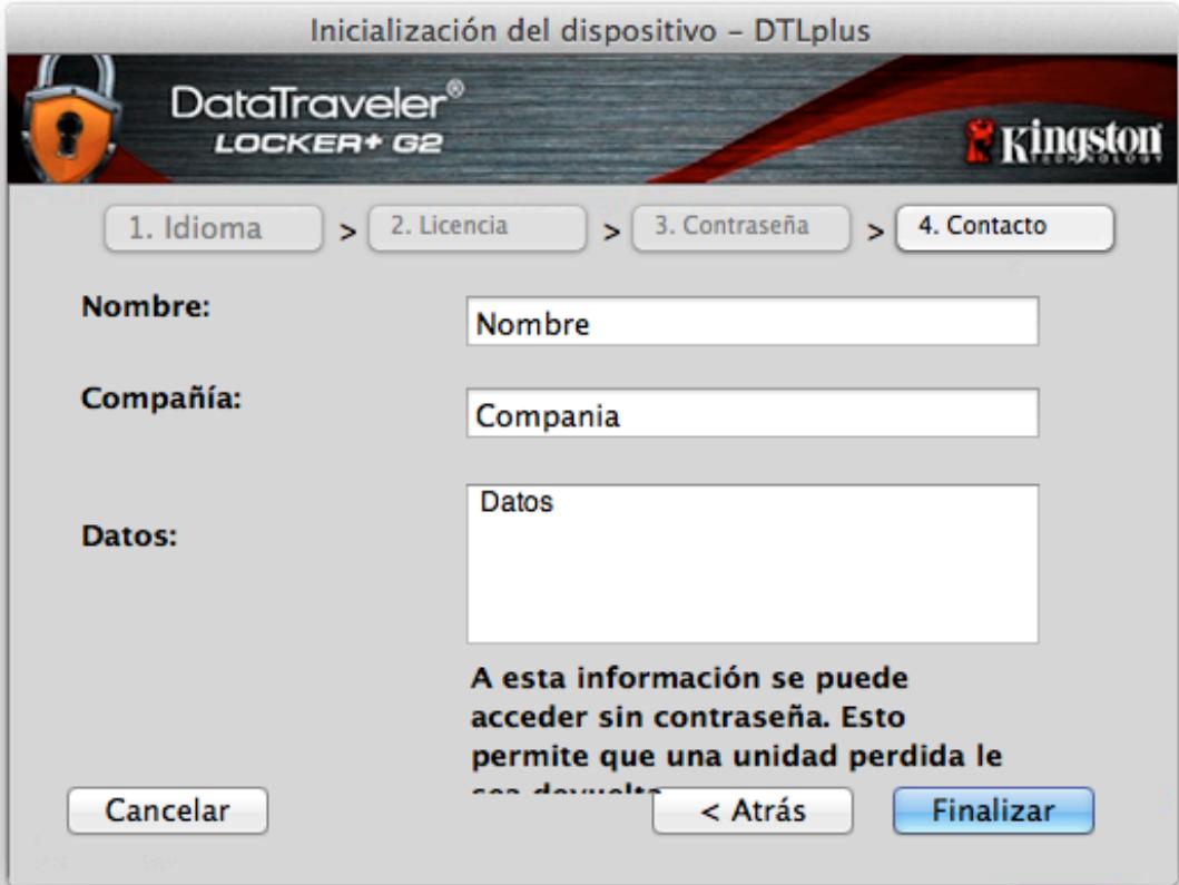 KINGSTON DATATRAVELER LOCKER G2/DTLPG2 - Inicialización del dispositivo (entorno de MAC) - 4