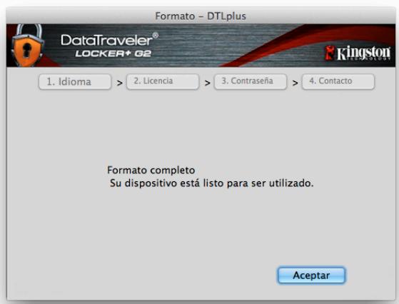 KINGSTON DATATRAVELER LOCKER G2/DTLPG2 - Inicialización del dispositivo (entorno de MAC) - 6