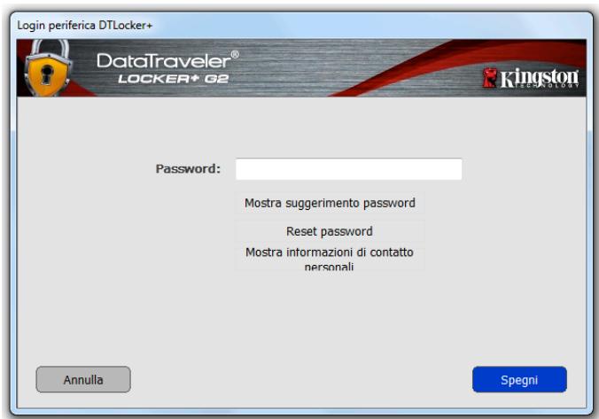KINGSTON DATATRAVELER LOCKER G2/DTLPG2 - Password dimenticata - 1