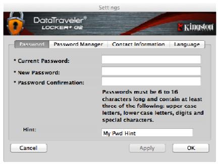 KINGSTON DATATRAVELER LOCKER G2/DTLPG2 - DTL+ G2 Settings - 2