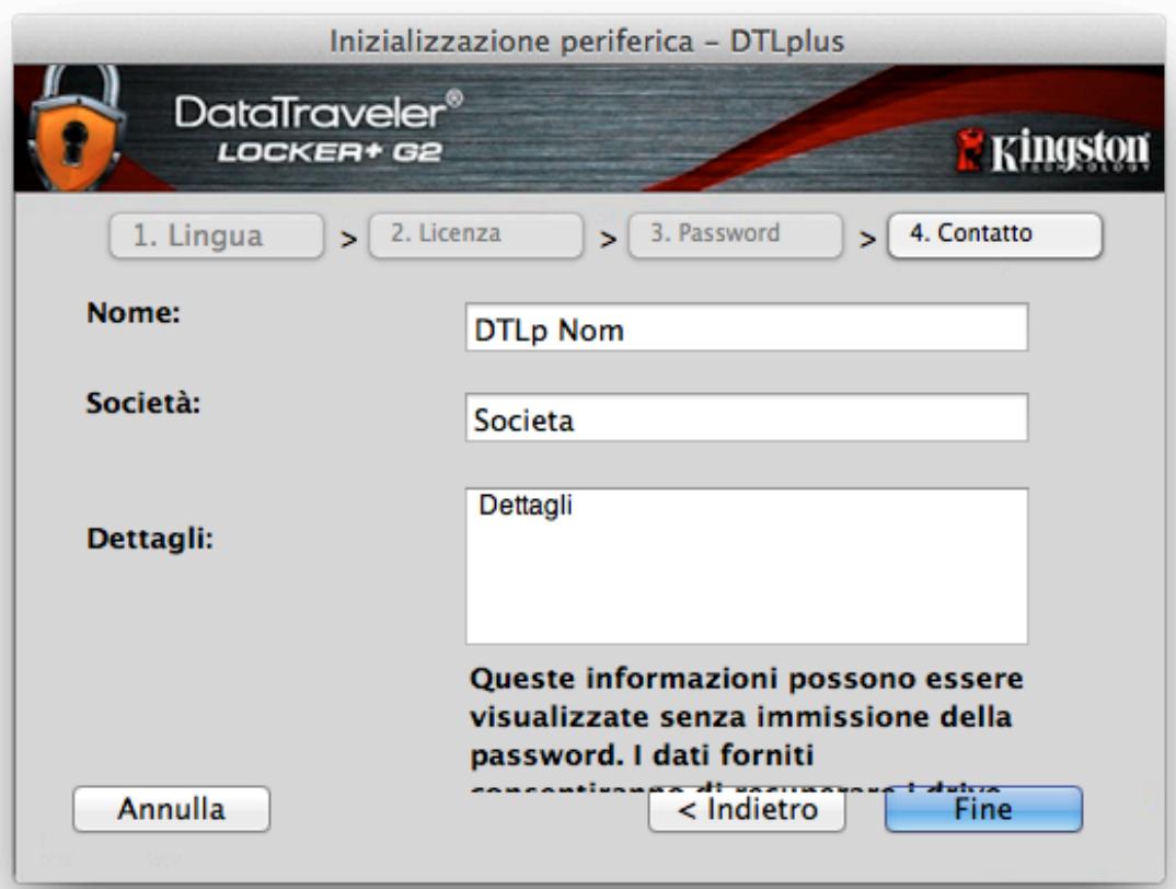 KINGSTON DATATRAVELER LOCKER G2/DTLPG2 - Inizializzazione del dispositivo (Ambienti Mac) - 4