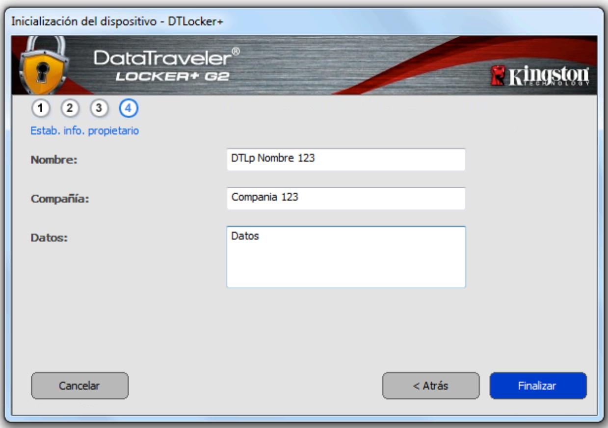 KINGSTON DATATRAVELER LOCKER G2/DTLPG2 - Inicialización del dispositivo (entorno de Windows) - 4