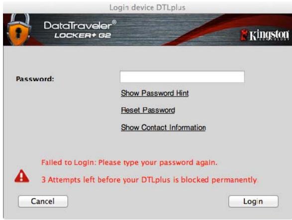 KINGSTON DATATRAVELER LOCKER G2/DTLPG2 - Device Lockout - 2