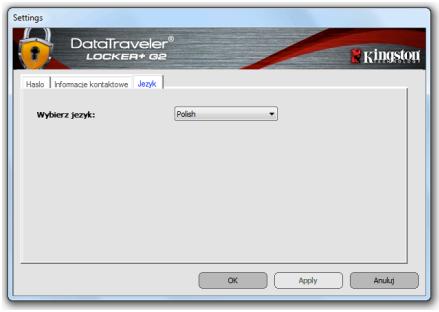 KINGSTON DATATRAVELER LOCKER G2/DTLPG2 - Polecenie DTL+ G2 Settings (Ustawenia pamięci DTL+ G2) - 3
