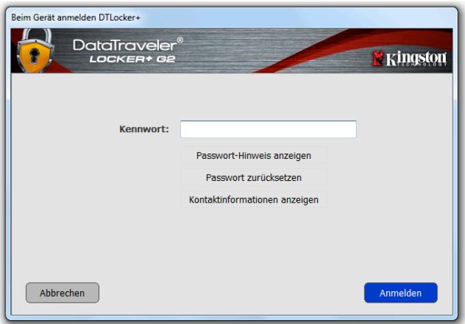 KINGSTON DATATRAVELER LOCKER G2/DTLPG2 - Verwendung des Geräts (Windows Umgebung) - 1