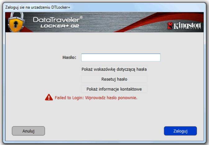 KINGSTON DATATRAVELER LOCKER G2/DTLPG2 - OZNACZA TO UTRATE WSZYSTKICH DANYCH ZAPISANYCH W PAMIECI DTL+ G2. - 2