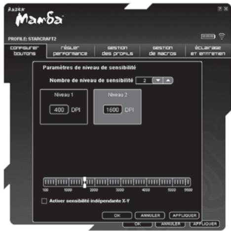 RAZER ABYSSUS MIRROR SPECIAL EDITION - CONFIGURATION DE NIEVAUX DES SENSIBILITE - 1