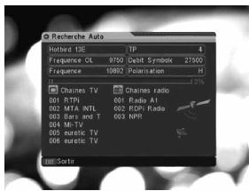 KYOSTAR KNS 3000 - Allez dans Installation/ Recherche rapide - 2