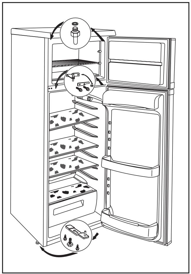 KELVINATOR KHCT24HWF - Pour changer le sens d'ouverture des portes - 1