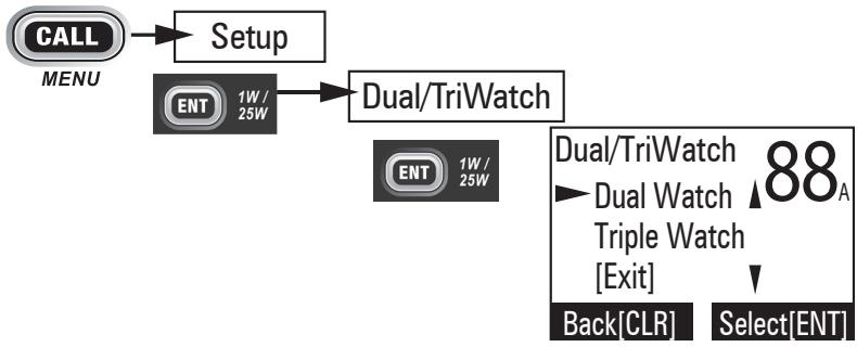 UNIDEN UM415 - Choisir la surveillance triple ou jumelée - 1