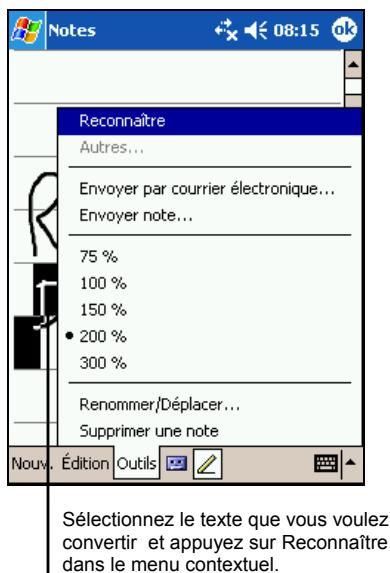 YAKUMO DELTA 300 GPS - Conversion d'un texte écrit en texte - 1