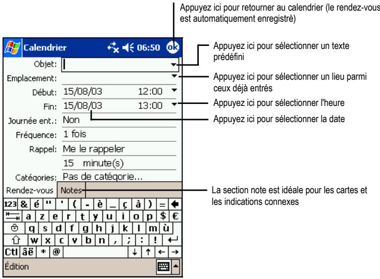 YAKUMO PDA DELTA 400 - Création d'un rendez-vous - 1