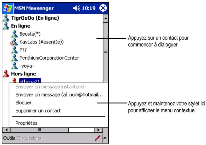 YAKUMO PDA DELTA 400 - Utilisation des contacts - 1