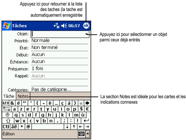 YAKUMO PDA DELTA 400 - Dans Tâches appuyez sur Nouv. - 1
